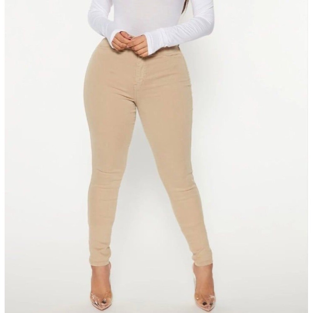 Fashion Nova Classic High Waist Skinny Jeans - Khaki